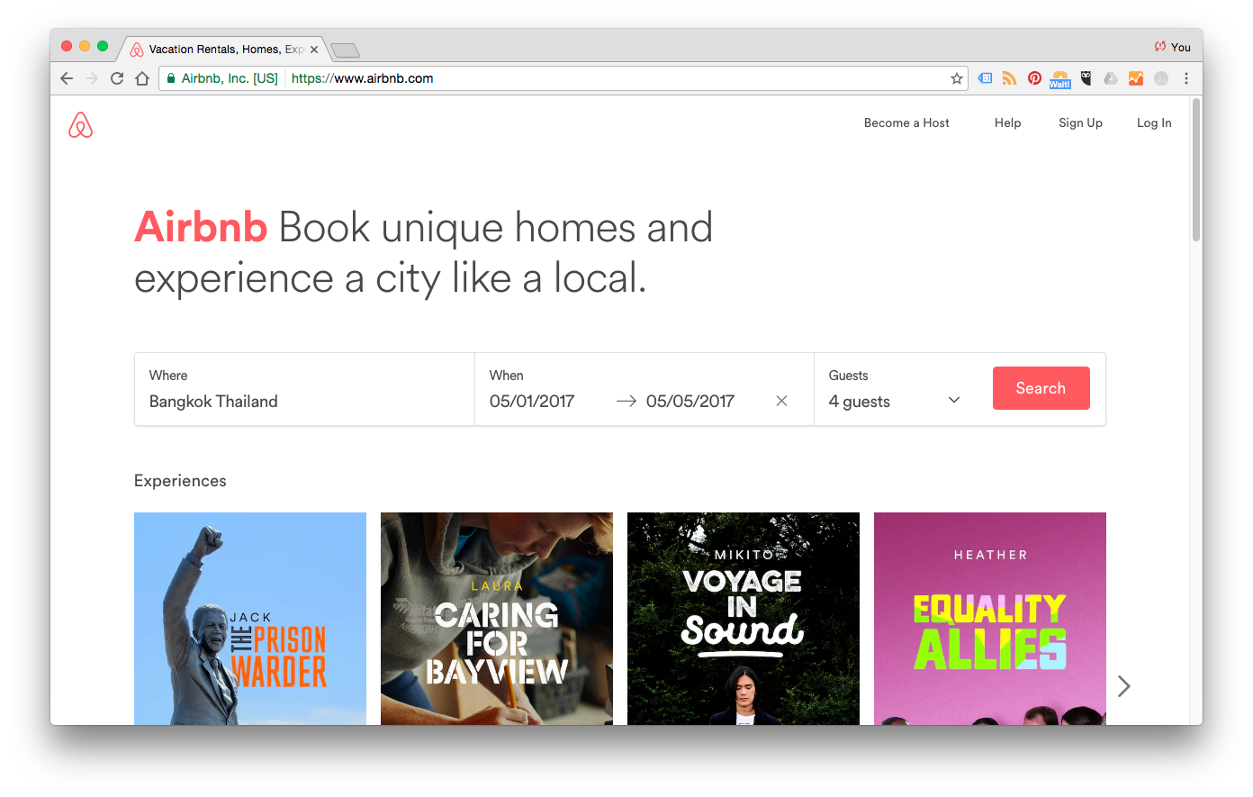 什么是Landing Page - airbnb 的 Landing Page